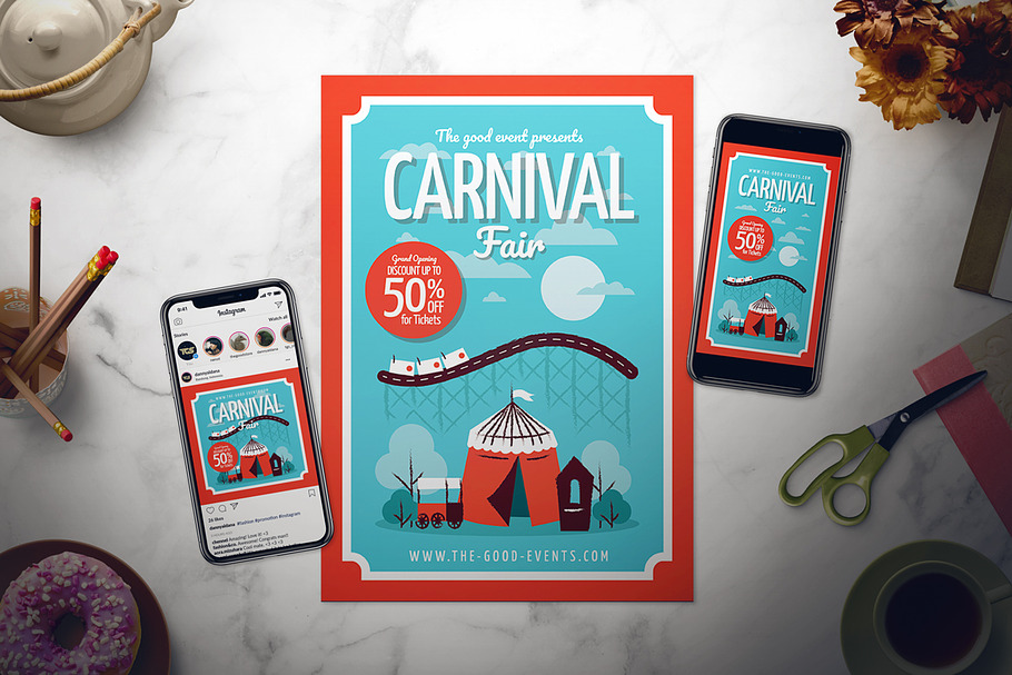 Carnival Flyer Set in Invitation Templates - product preview 8