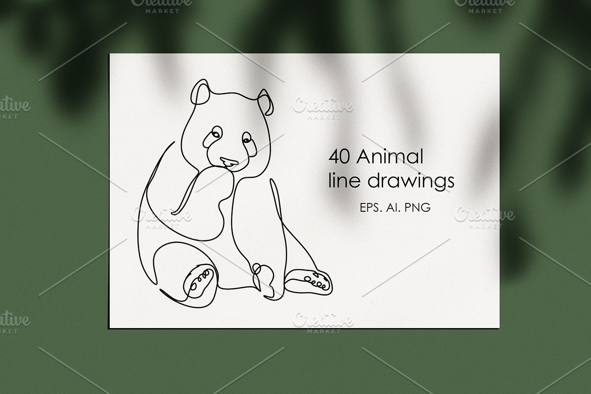 40 Animal vector line drawings in Illustrations - product preview 8