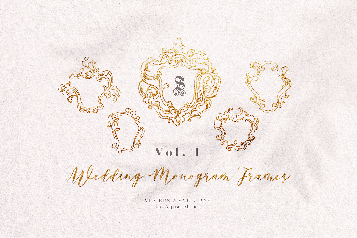 Wedding Monogram Frames Vol. 1 in Illustrations - product preview 8