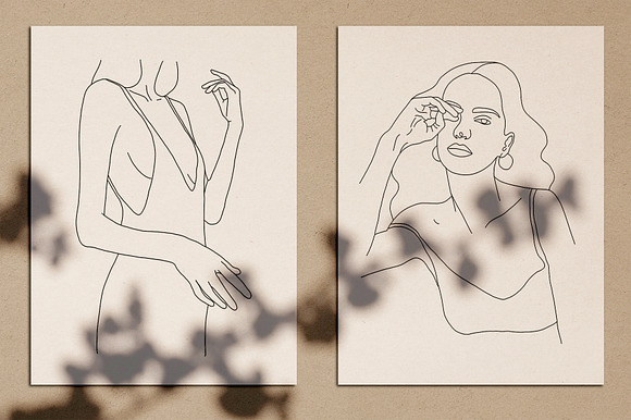 15 Minimalist Woman Line Art in Illustrations - product preview 5