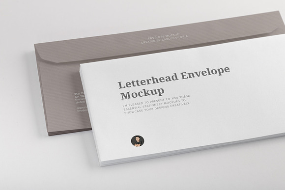 Letterhead Envelope Mockup 01 in Branding Mockups - product preview 2