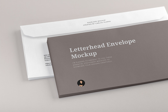 Letterhead Envelope Mockup 01 in Branding Mockups - product preview 3