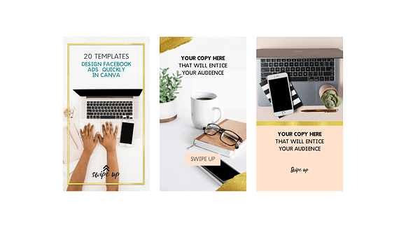 Facebook Ad Canva Templates Gold in Instagram Templates - product preview 3