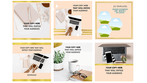 Facebook Ad Canva Templates Gold in Instagram Templates - product preview 4