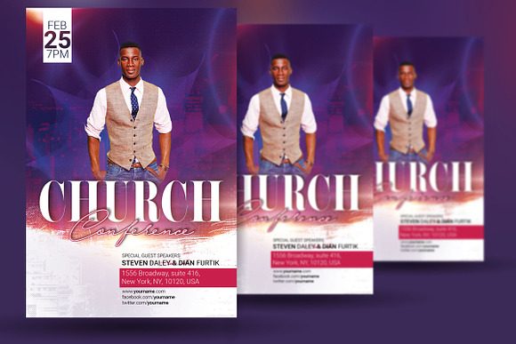 Church Conference Flyer Poster in Flyer Templates - product preview 1
