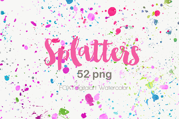 Watercolor paint brush splatters ink in Textures - product preview 3