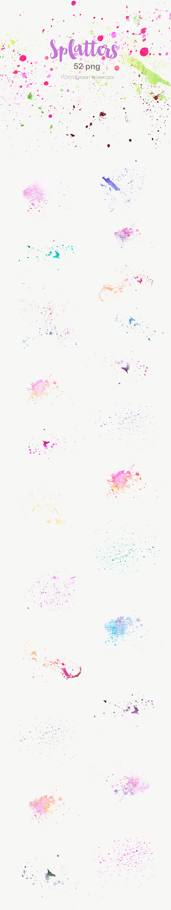 Watercolor paint brush splatters ink in Textures - product preview 4