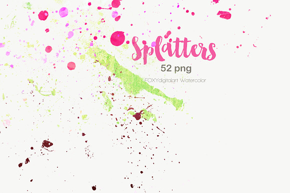Watercolor paint brush splatters ink in Textures - product preview 6