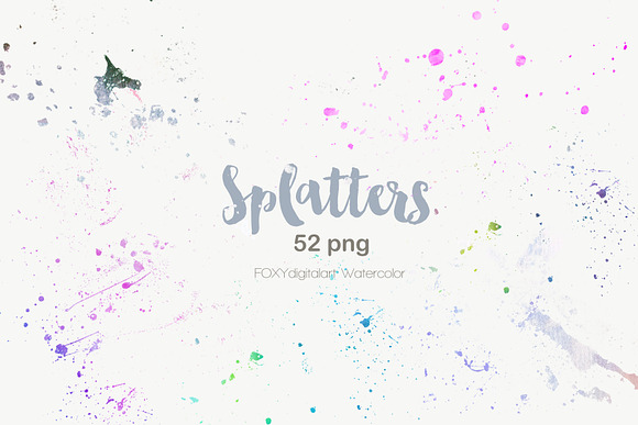 Watercolor paint brush splatters ink in Textures - product preview 8
