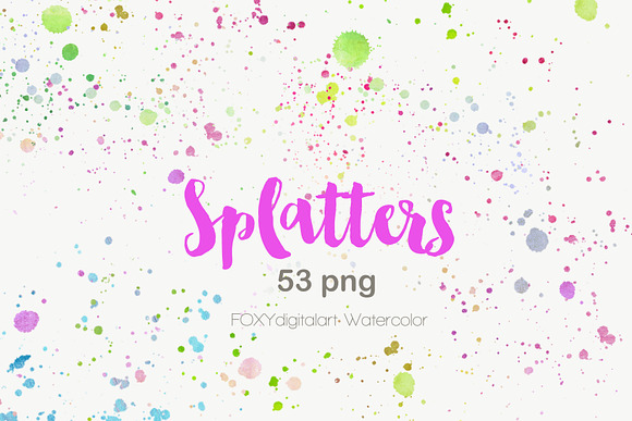 Watercolor splatters paint splashes in Textures - product preview 3