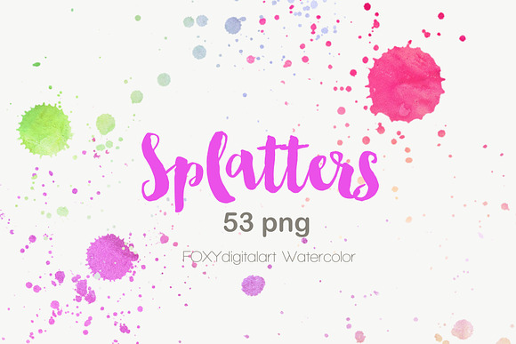 Watercolor splatters paint splashes in Textures - product preview 4
