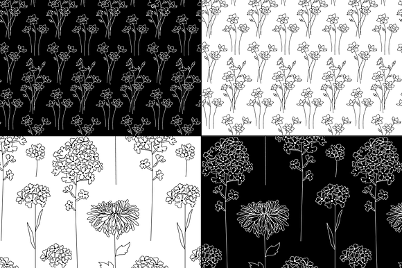 Black & White Botanical Patterns in Patterns - product preview 2
