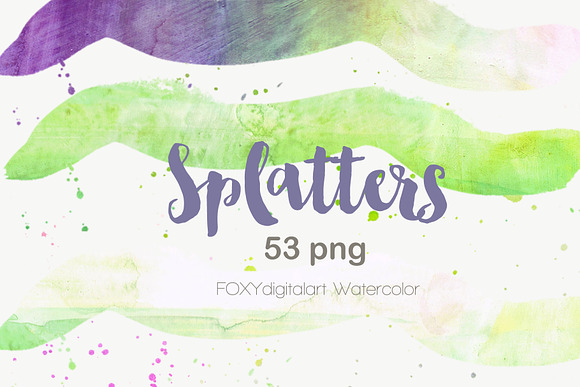 Watercolor splatters paint splashes in Textures - product preview 5