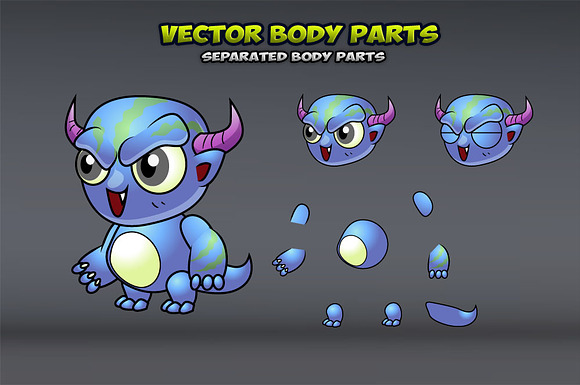 6 Monsters Game Sprites Set in Illustrations - product preview 2