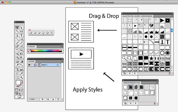 Illustrator Shapes for Wireframing in Wireframe Kits - product preview 3