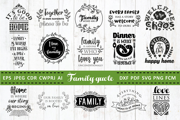 Family Quotes SVG cut files. Bundle