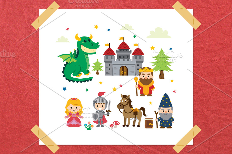 Fantasy Fairy Tale Clipart kit in Illustrations - product preview 8