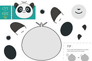 Cut and glue paper toy. Vector panda