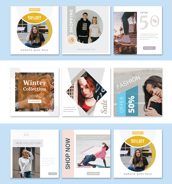 Winter Sale Social Media Pack in Instagram Templates - product preview 1