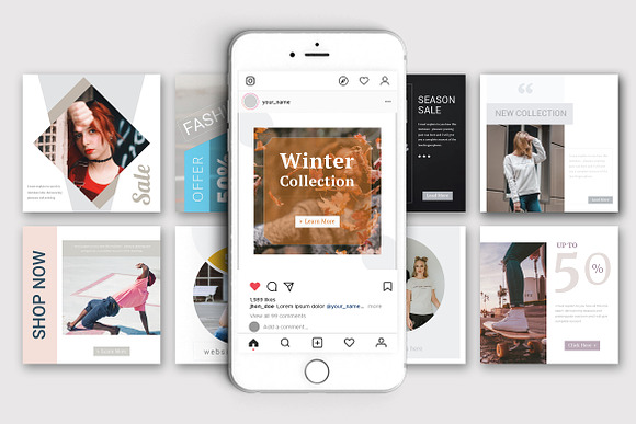 Winter Sale Social Media Pack in Instagram Templates - product preview 2