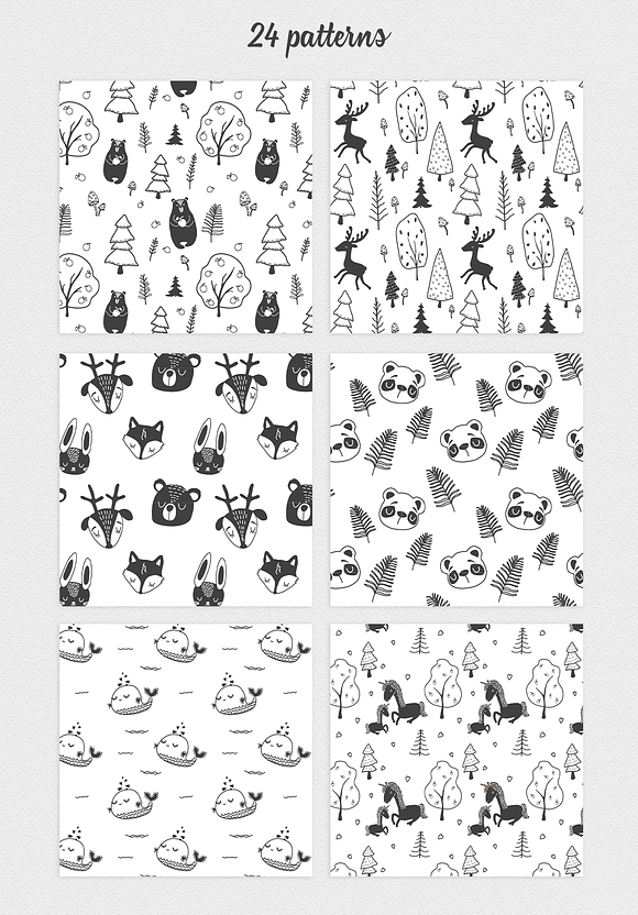 Black and white Illustration Set in Illustrations - product preview 2