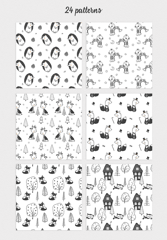 Black and white Illustration Set in Illustrations - product preview 4