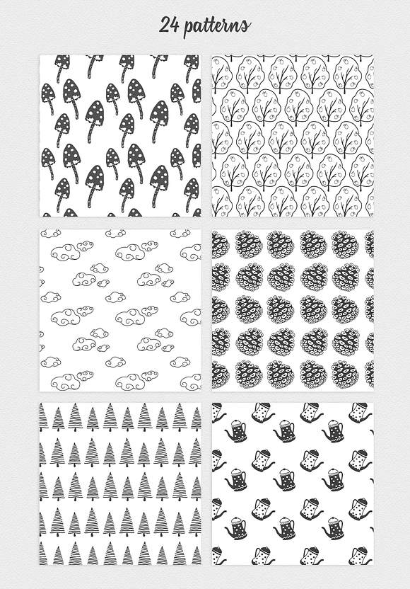 Black and white Illustration Set in Illustrations - product preview 6