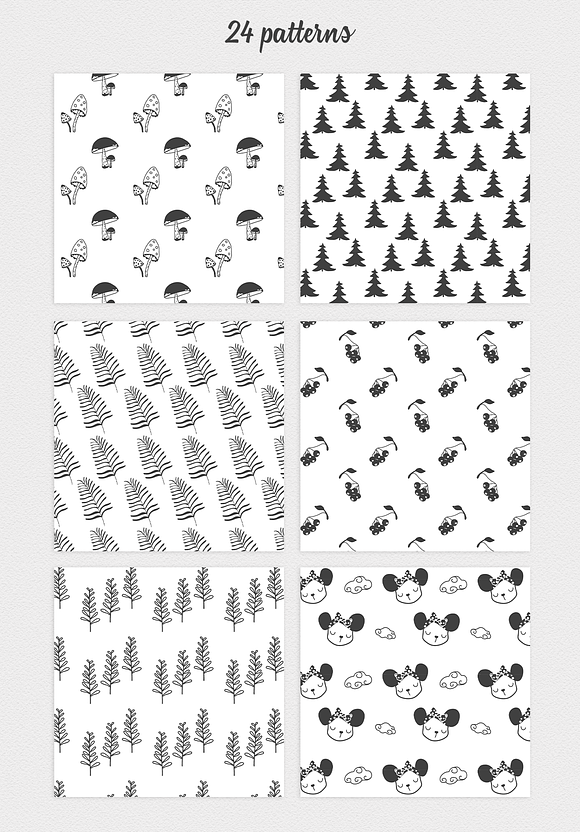 Black and white Illustration Set in Illustrations - product preview 8