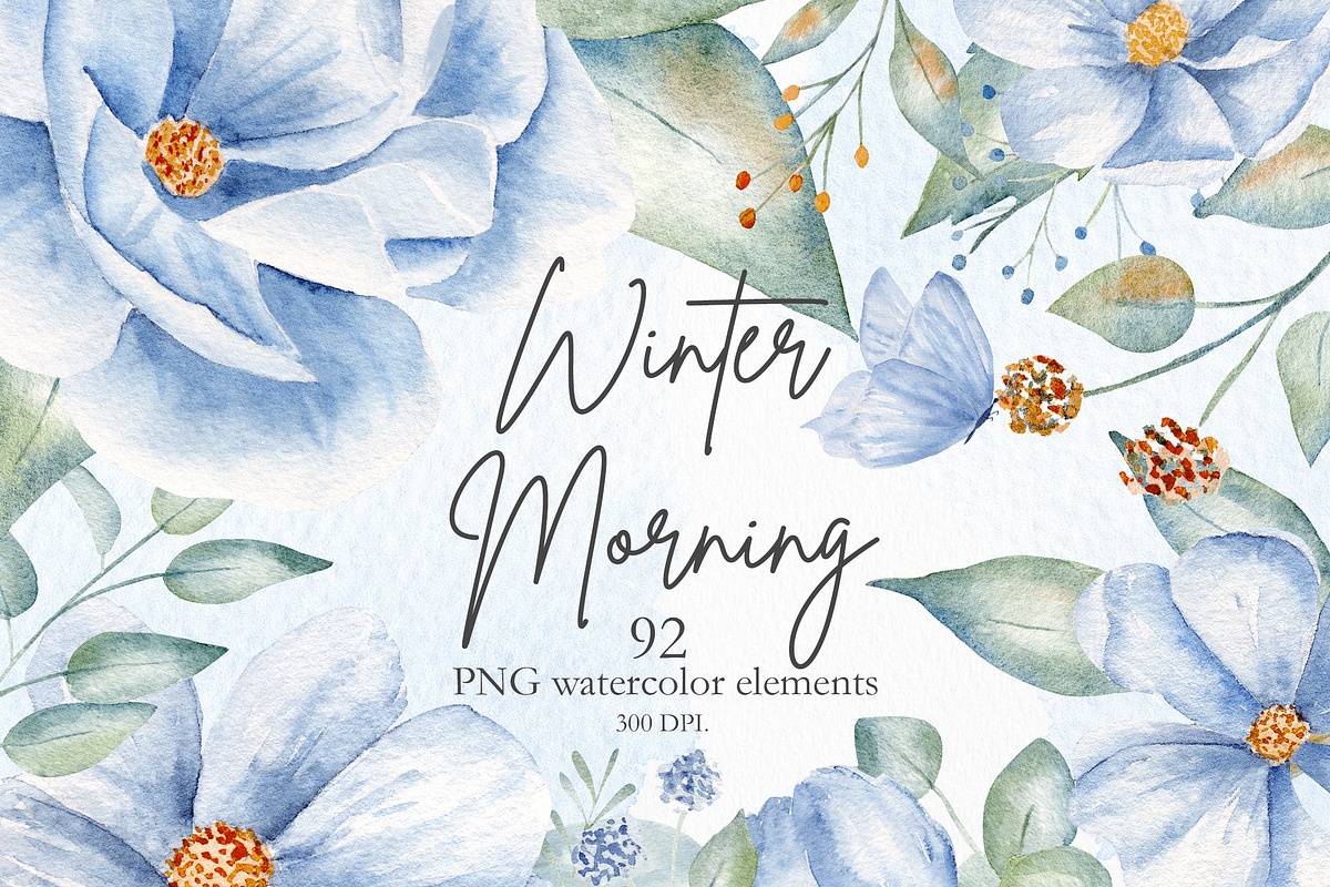 Winter Morning Watercolor Set in Illustrations - product preview 8