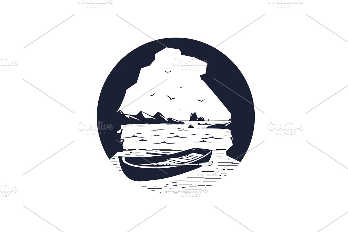 Beach Illustration Logo in Logo Templates - product preview 8