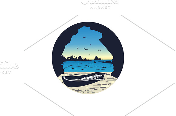 Beach Illustration Logo in Logo Templates - product preview 3