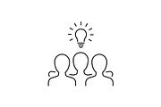 Group of people has an idea icon