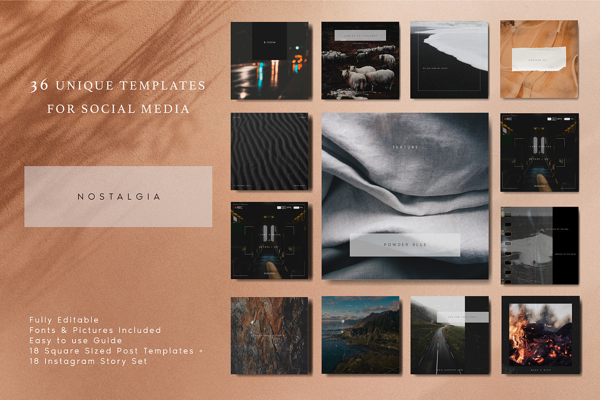 36 Social Media Templates|NOSTALGIA in Instagram Templates - product preview 8