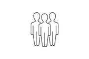 Group of three people linear icon