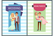 Wedding and Newlyweds Set Vector