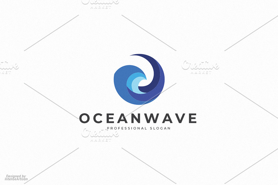Ocean Waves O Letter Logo in Logo Templates - product preview 8