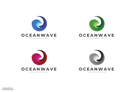 Ocean Waves O Letter Logo in Logo Templates - product preview 2