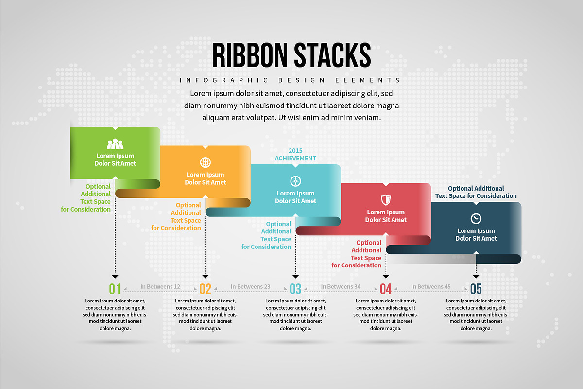 Ribbon Stacks Infographic in Web Elements - product preview 8