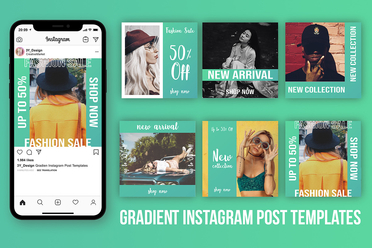 Gradient Instagram Post Templates in Instagram Templates - product preview 8