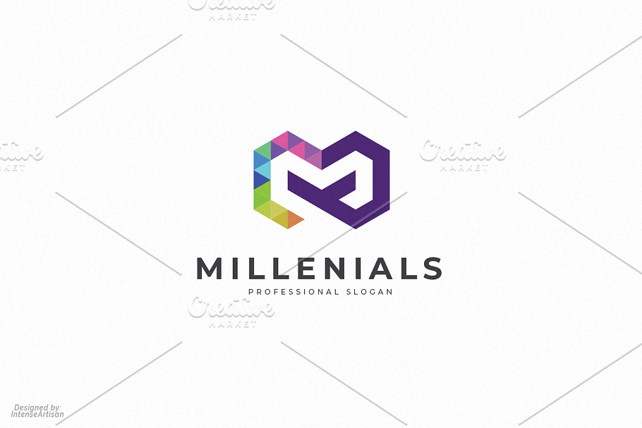 Millenials - Letter M Logo in Logo Templates - product preview 8