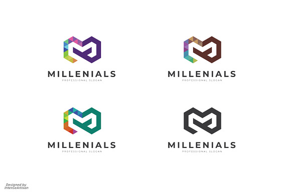 Millenials - Letter M Logo in Logo Templates - product preview 2