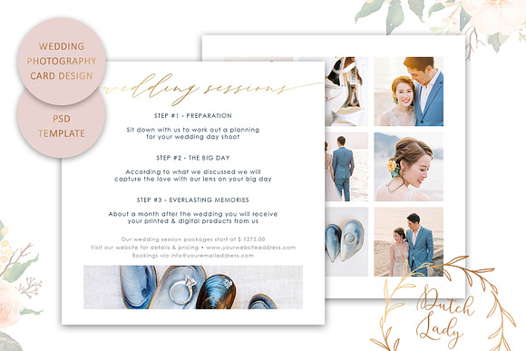 PSD Wedding Photo Card Template #7 in Card Templates - product preview 1