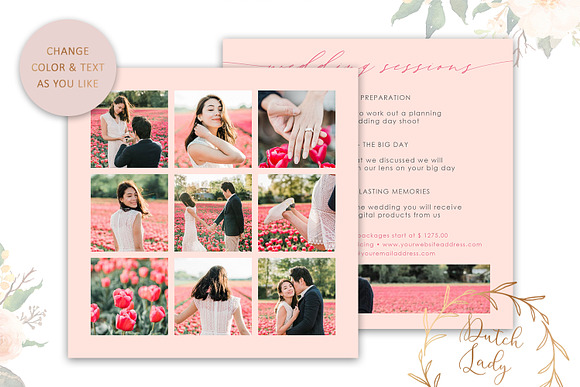 PSD Wedding Photo Card Template #7 in Card Templates - product preview 3