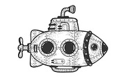 Cartoon Submarine sketch vector