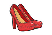 Women high heeled shoes sketch