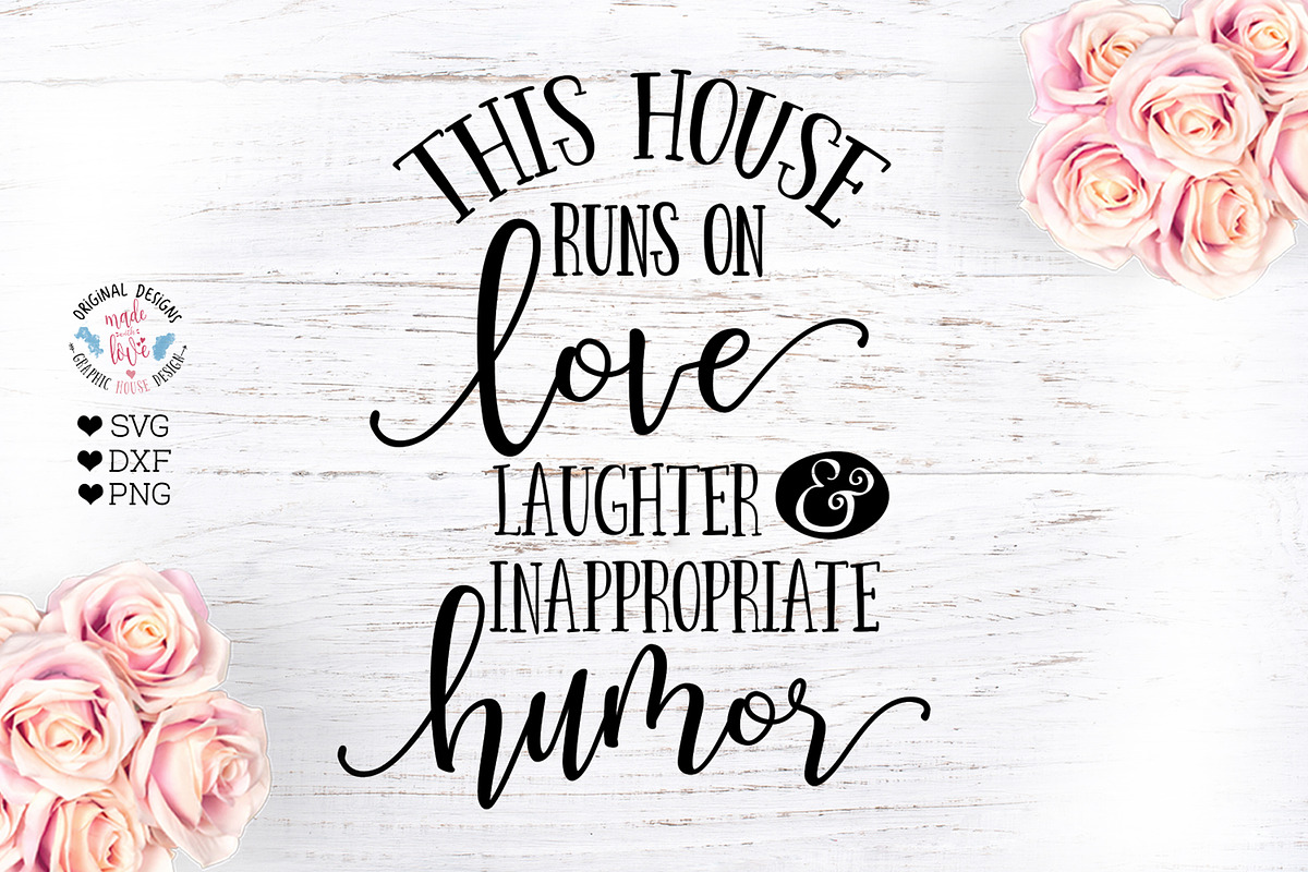 This house runs on love - Home SVG in Objects - product preview 8