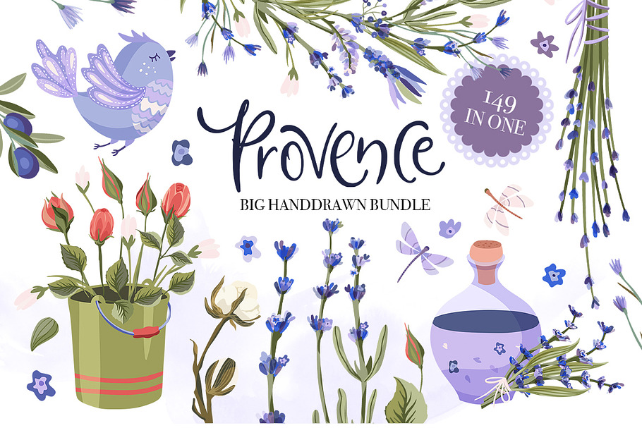 Provence. Big Hand drawn Bundle.