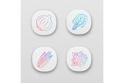Vegetables app icons set