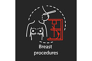 Breast procedures chalk icon