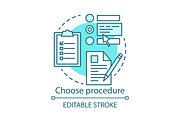 Choose procedure concept icon